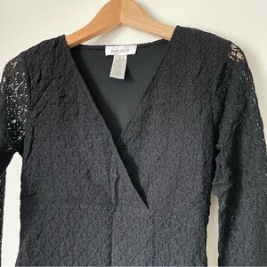 Y2K Nine West sheer lace black top